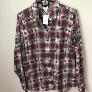 🆕 J. Crew Factory Gray Plaid Flannel women’s - NWT